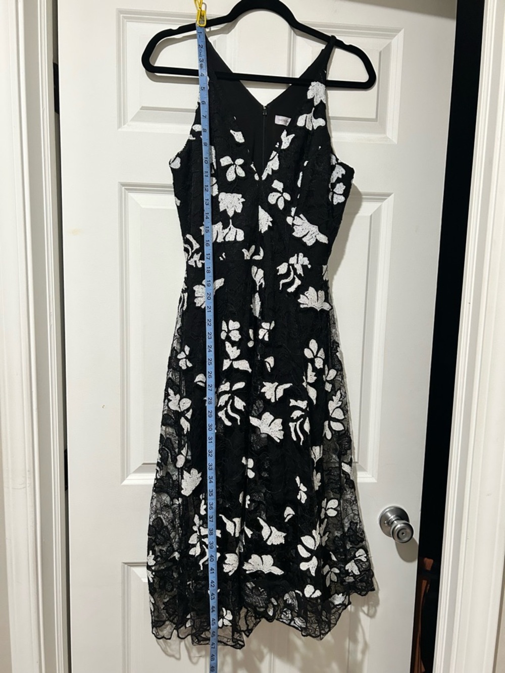 Dress the Population Audrey Black & White Lace Overlay Midi Cocktail Dress - Picture 10 of 16
